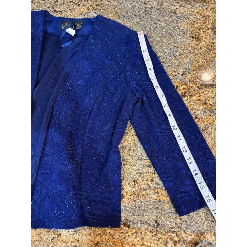 NWT Alex Evenings 10 Petite Blue Embellished Dress & Jacket Set‎ Formal Occasion